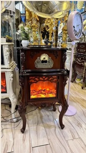 oldvox C-125+ fireplace phonograph in cherry finish