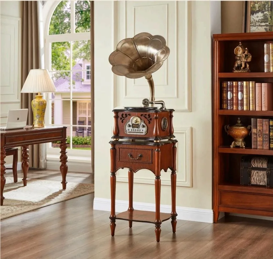oldvox C-591 floor phonograph in cherry with gold