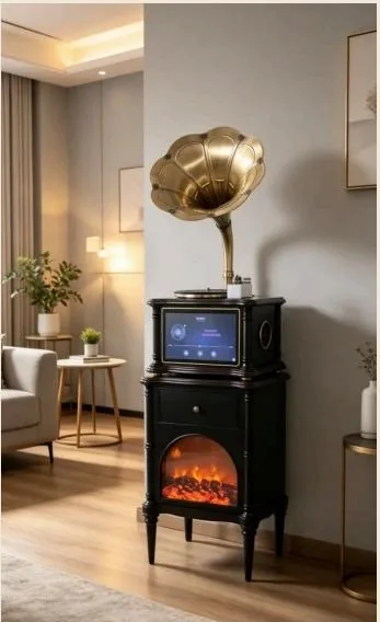 oldvox C-592TV walnut phonograph with karaoke mode